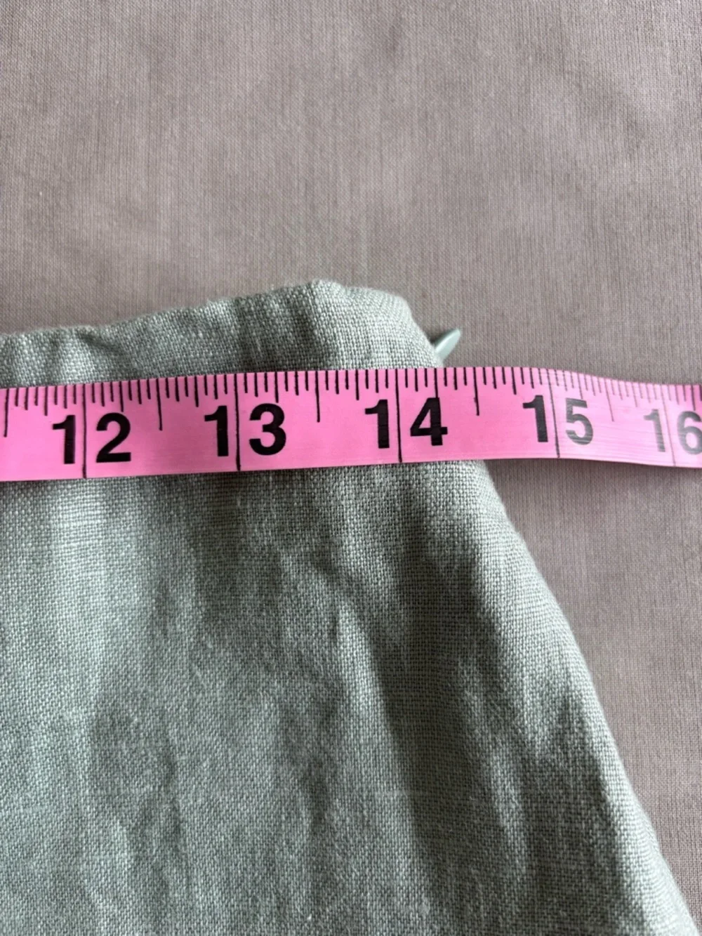 Abercrombie & Fitch Sage Green Scalloped Hem Linen Midi Skirt Coastal Small - Picture 9 of 9